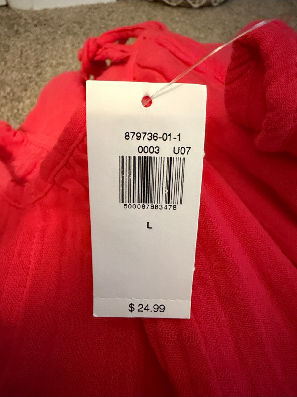 Old Navy Women’s Pink Tie-Shoulder Cotton Tank Top - Picture 4 of 4